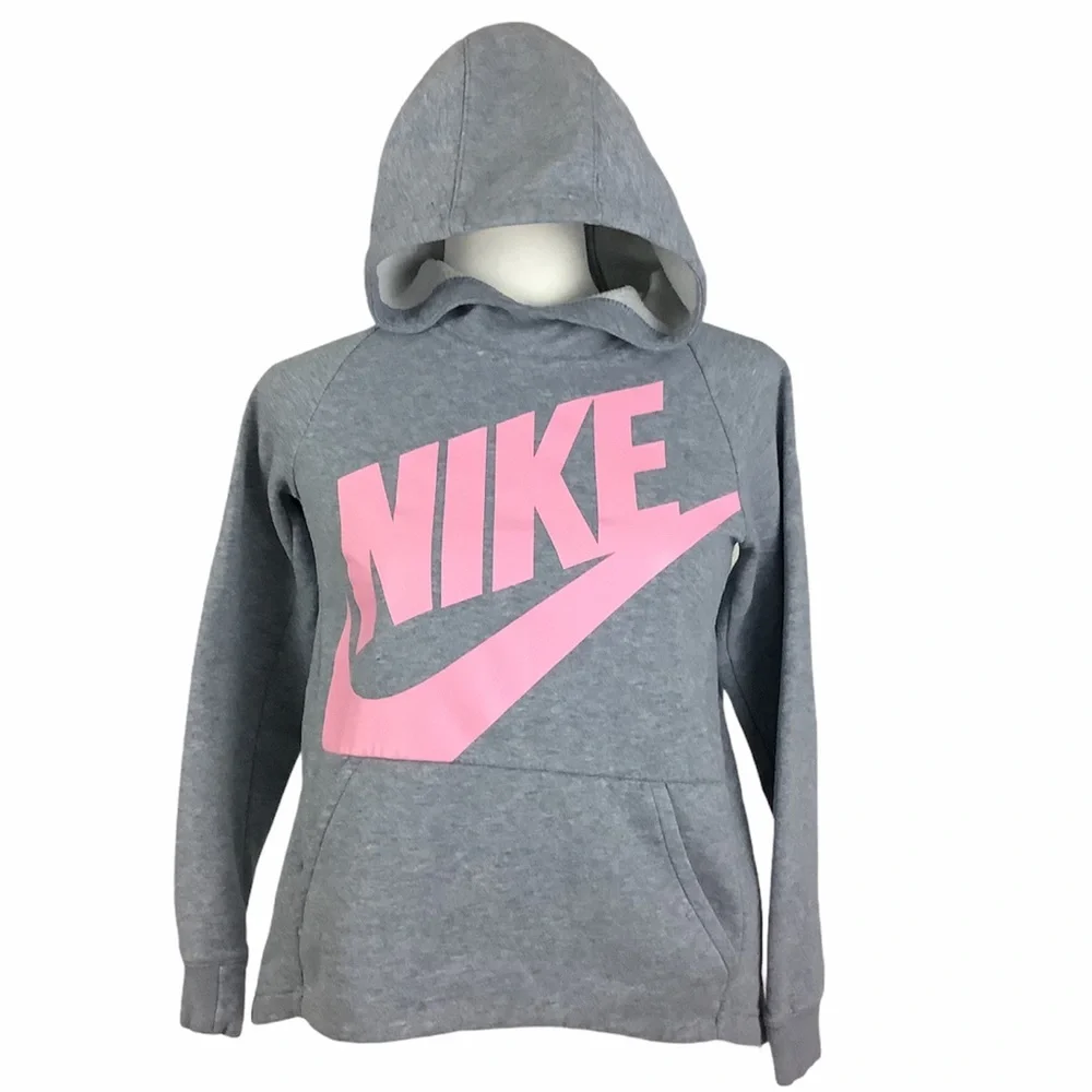 NIKE Funnel Neck Kangaroo Pocket Hi-Lo Hoodie SZ-M